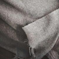 Grey Wool Throw with Fringes
