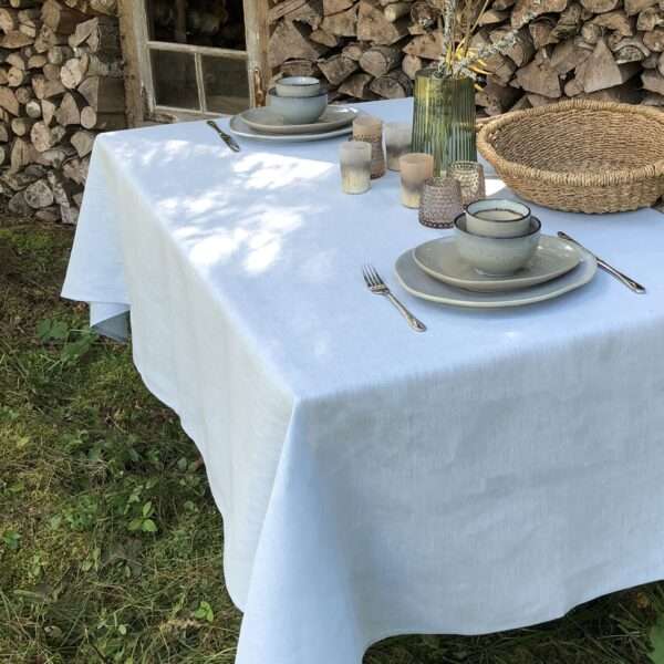 Light Blue Linen Tablecloth Light Blue Linen Tablecloth
