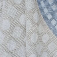 Half-linen Waffle Towel With Blue Squares