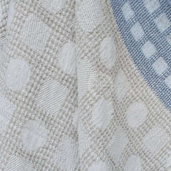 Half-linen Waffle Towel With Blue Squares Half-linen Waffle Towel With Blue Squares