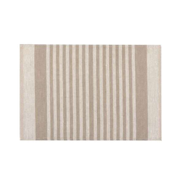 Beige Thin Stripes Rustic Linen Placemat Beige Thin Stripes Rustic Linen Placemat