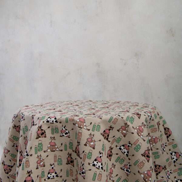 Cows Round Linen Tablecloth Cows Round Linen Tablecloth