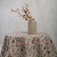 Cows Round Linen Tablecloth