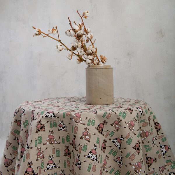 Cows Round Linen Tablecloth Cows Round Linen Tablecloth