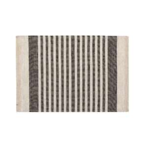 Black Thin Stripes Rustic Linen Placemat