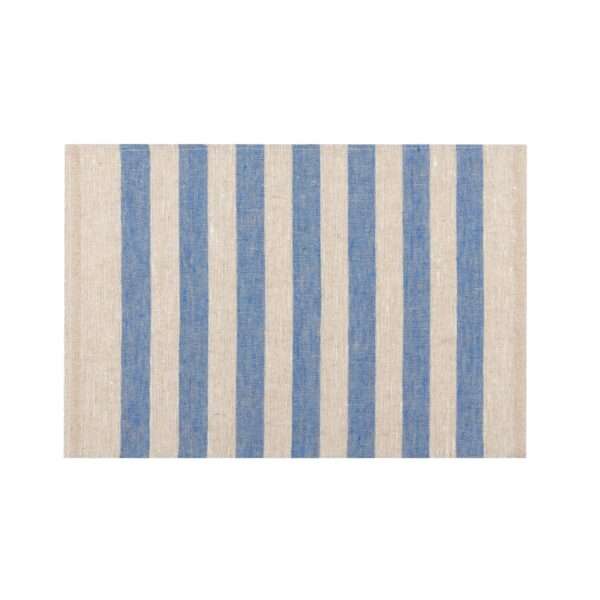 Blue Stripes Rustic Linen Placemat Blue Stripes Rustic Linen Placemat