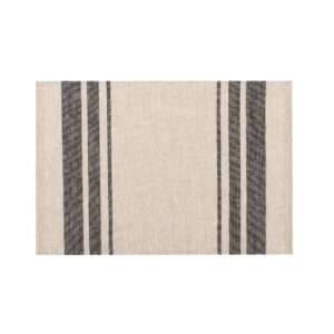 Three Black Stripes Rustic Linen Placemat