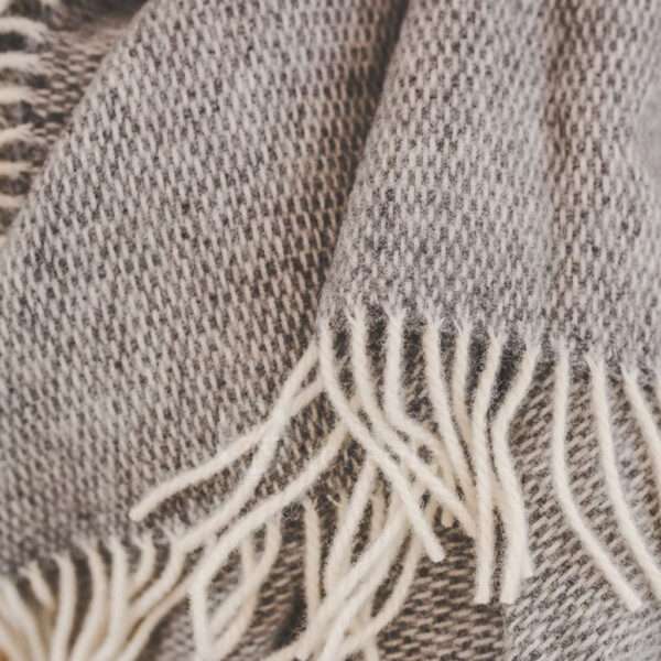 Wool Throw with Fringes "Terra Grey" Wool Throw with Fringes "Terra Grey"