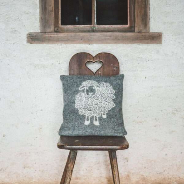 yCurly Grey Sheep Wool Cushion Cover Curly Grey Sheep Wool Cushion Cover