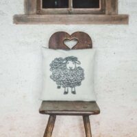 Curly Grey Sheep Wool Cushion Cover
