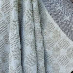 Half-linen Waffle Towel In Black and Grey