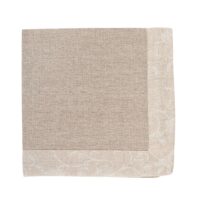 Classic Grey Linen Napkin with Fieldflower Border