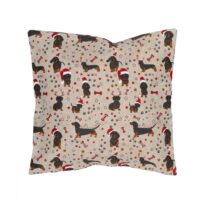 Christmas Dachshund Linen Cushion