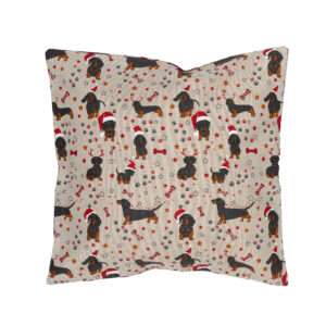 Jõulud Dachshund linasest padjast