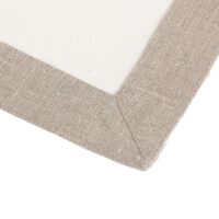 Classic White Linen Napkin with Grey Border