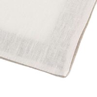 Classic White Linen Napkin with Grey Border